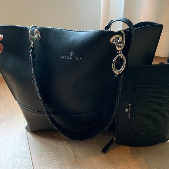 Céline Dion black Tote bag with a little pocket - Picture 7 of 11